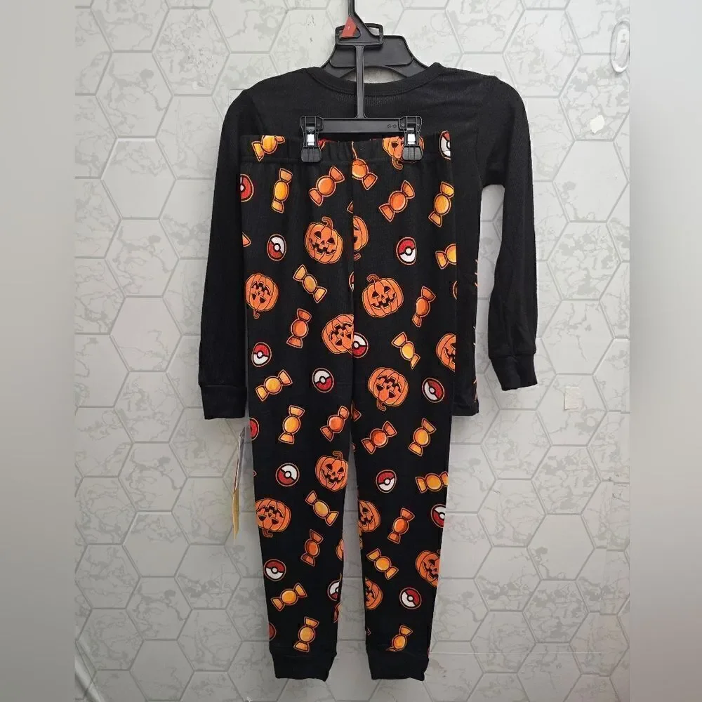 Pokemon Boys Halloween Glow in the Dark Long Sleeve Top and Pants, 2 Pc